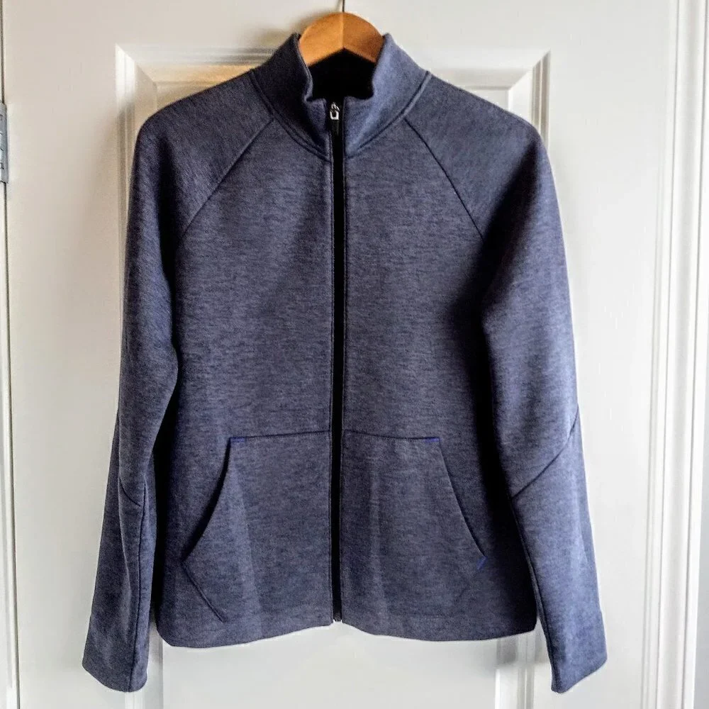 Banana Republic Slate Blue Grey Full Zip LS Sweater
